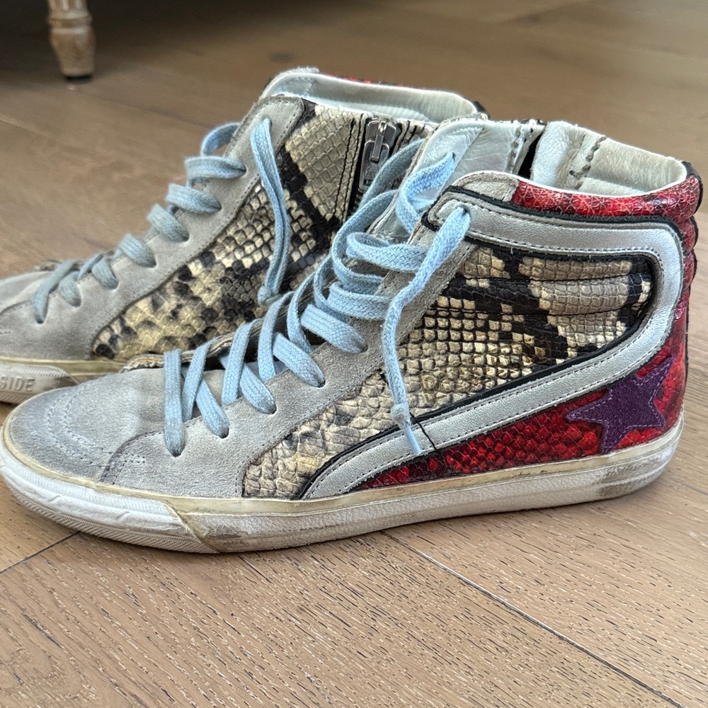 Golden Goose high top Snake Print Sneakers
